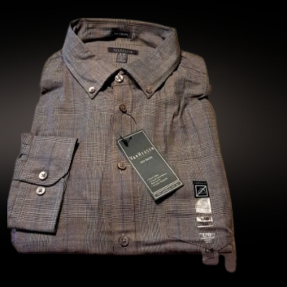 👍NWT Van Heusen Gray Long Sleeve Button-Front Shirt NWT - Picture 7 of 7